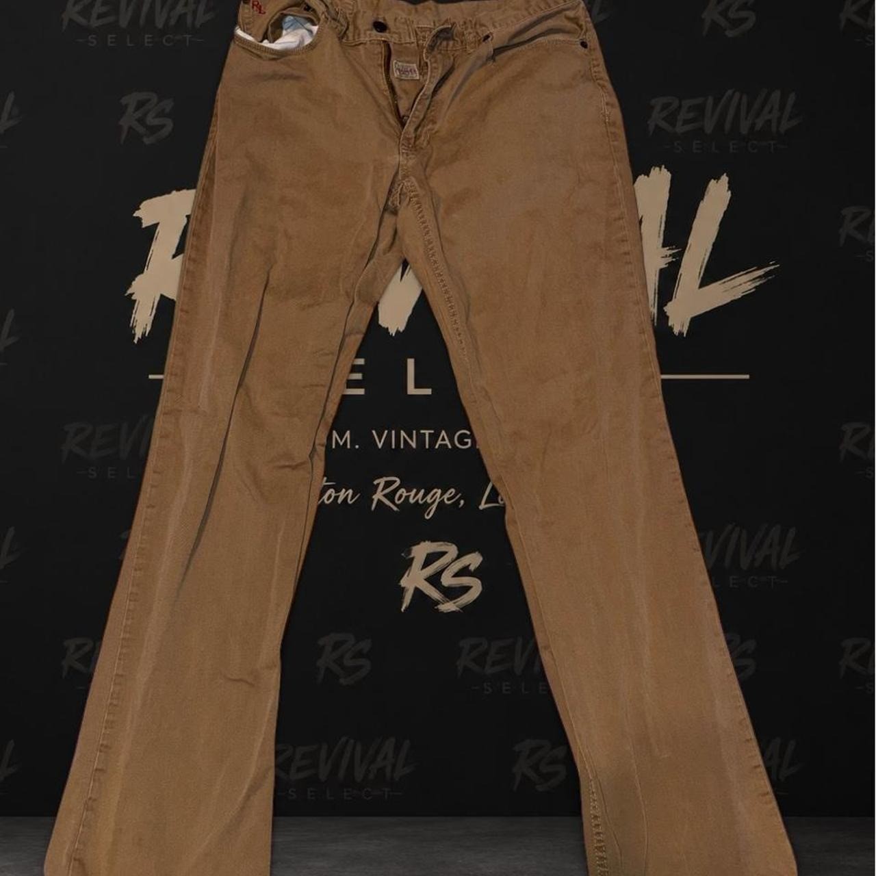 Polo Ralph Lauren 650 Straight Fit Dungaree Pants Mens 32×32 Tan Khaki Twill
