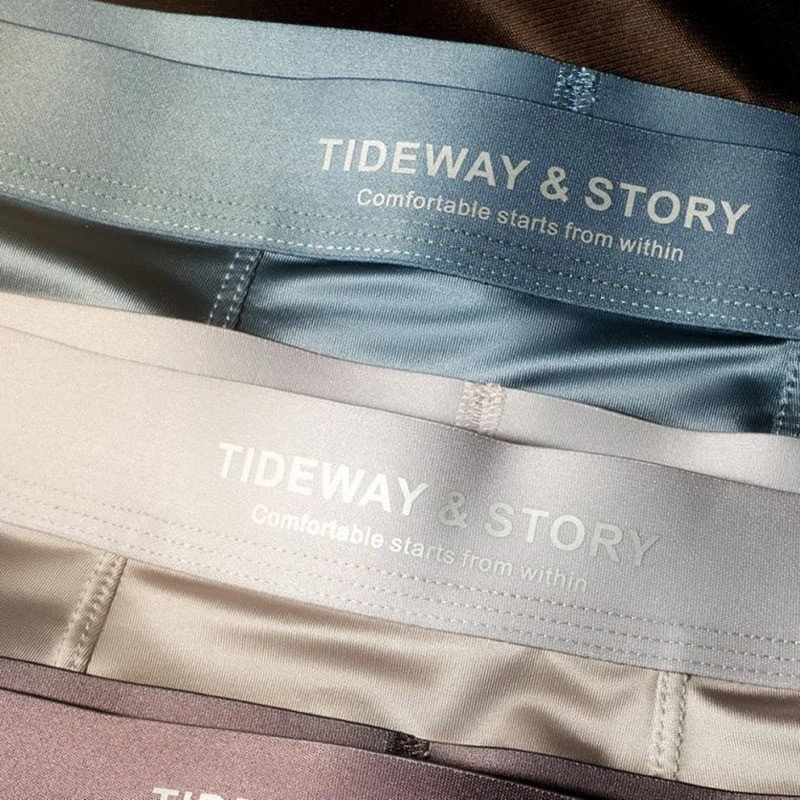 4PCS Men’s Ice Silk Underwear Breathable Boxer Shorts Seamless Satin Soft Briefs