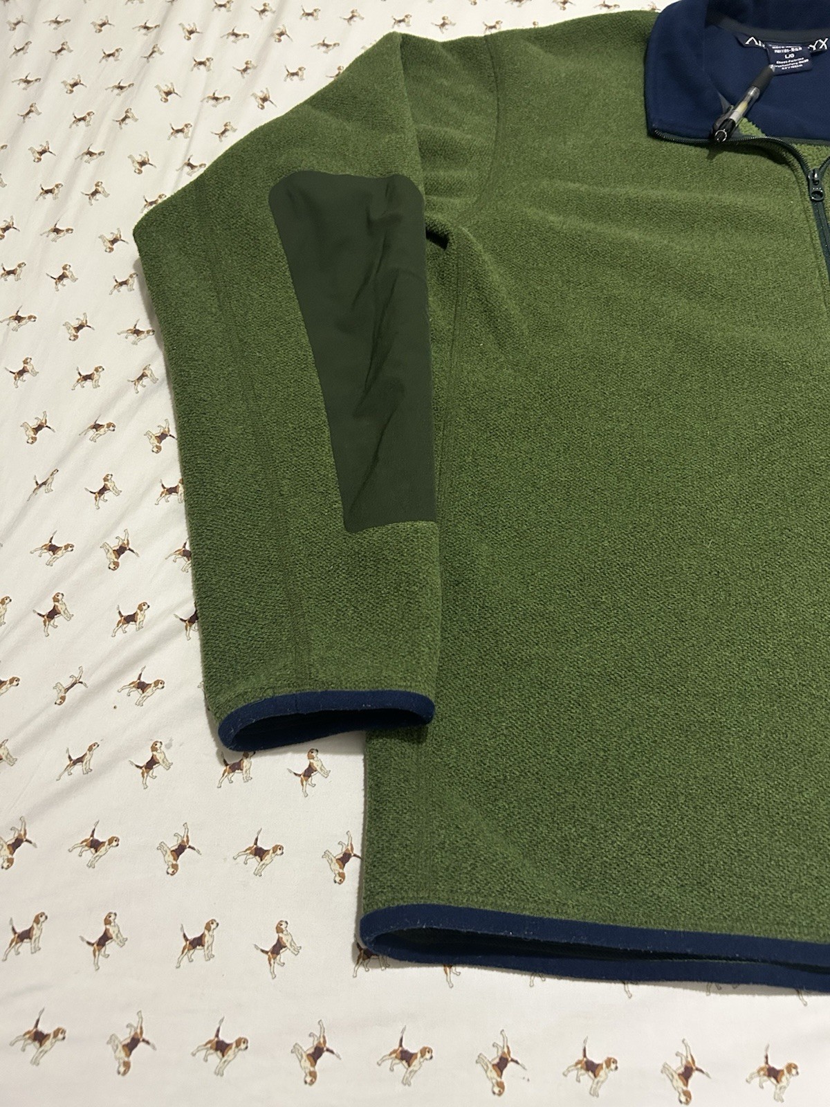 Arc’teryx Green/Blue Polartec 1/4 Zip Fleece Mock Neck Pockets Size L/G