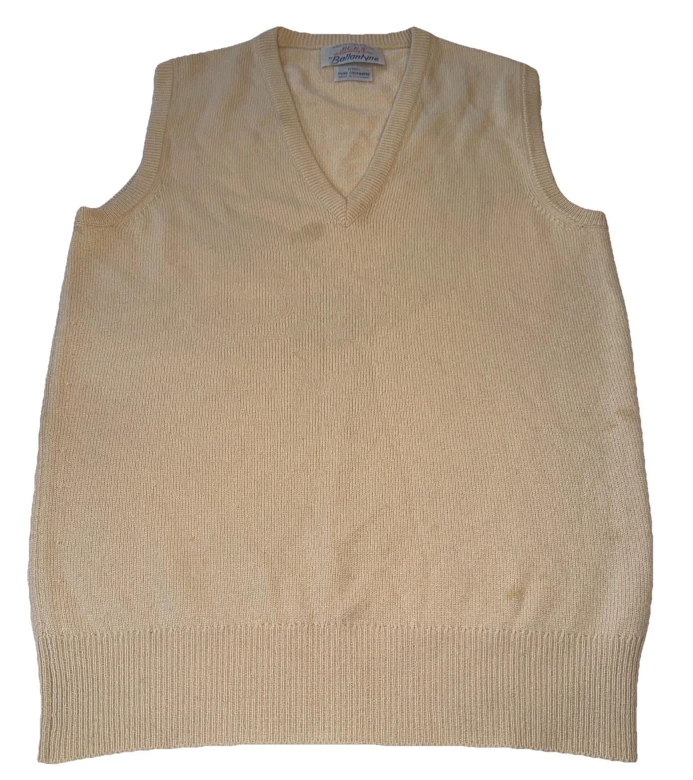 Berk By Ballantyne 100% Scottish Cashmere Sweater Vest Mens Med 60s Vintage Rare
