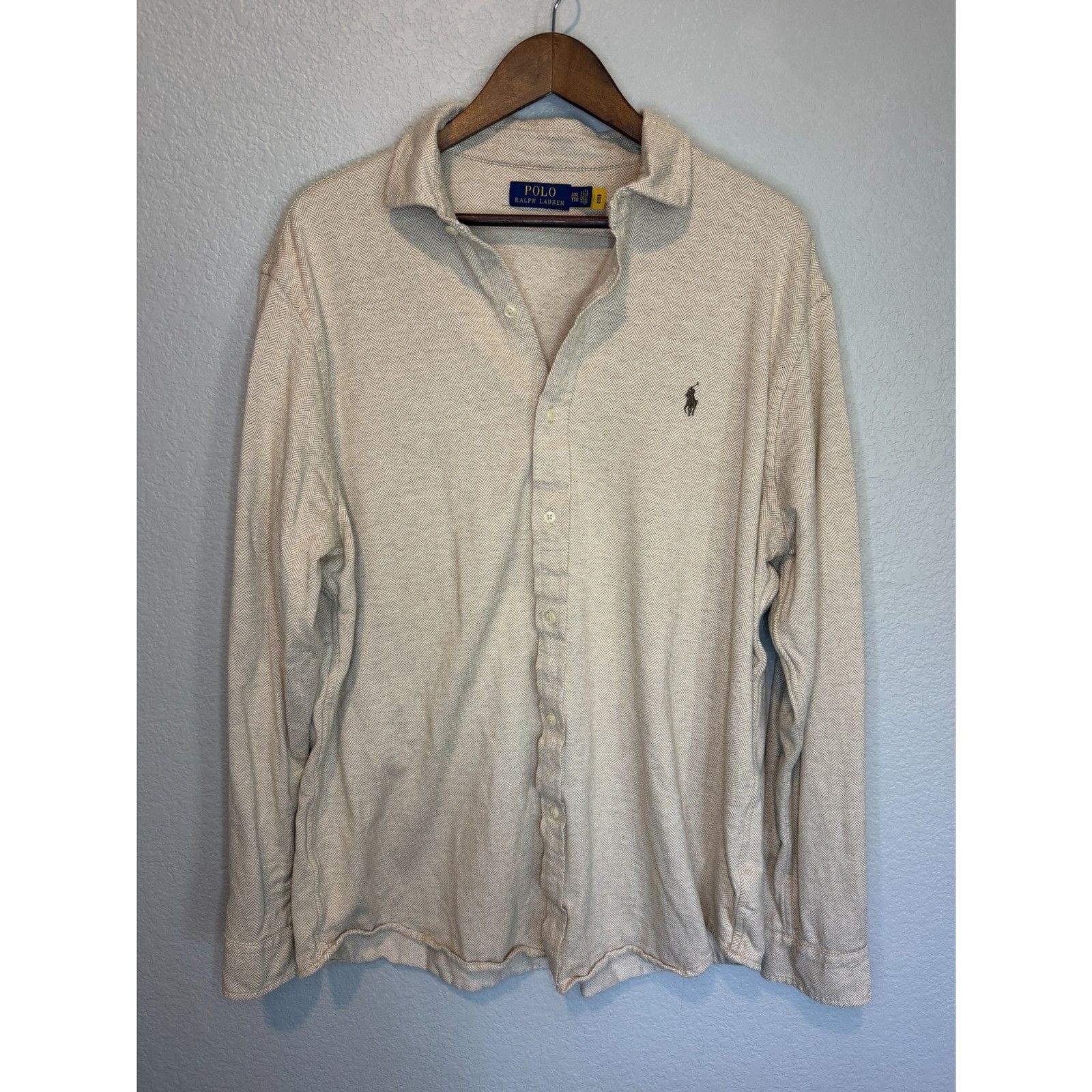 Polo Ralph Lauren Tan Herringbone Button Down