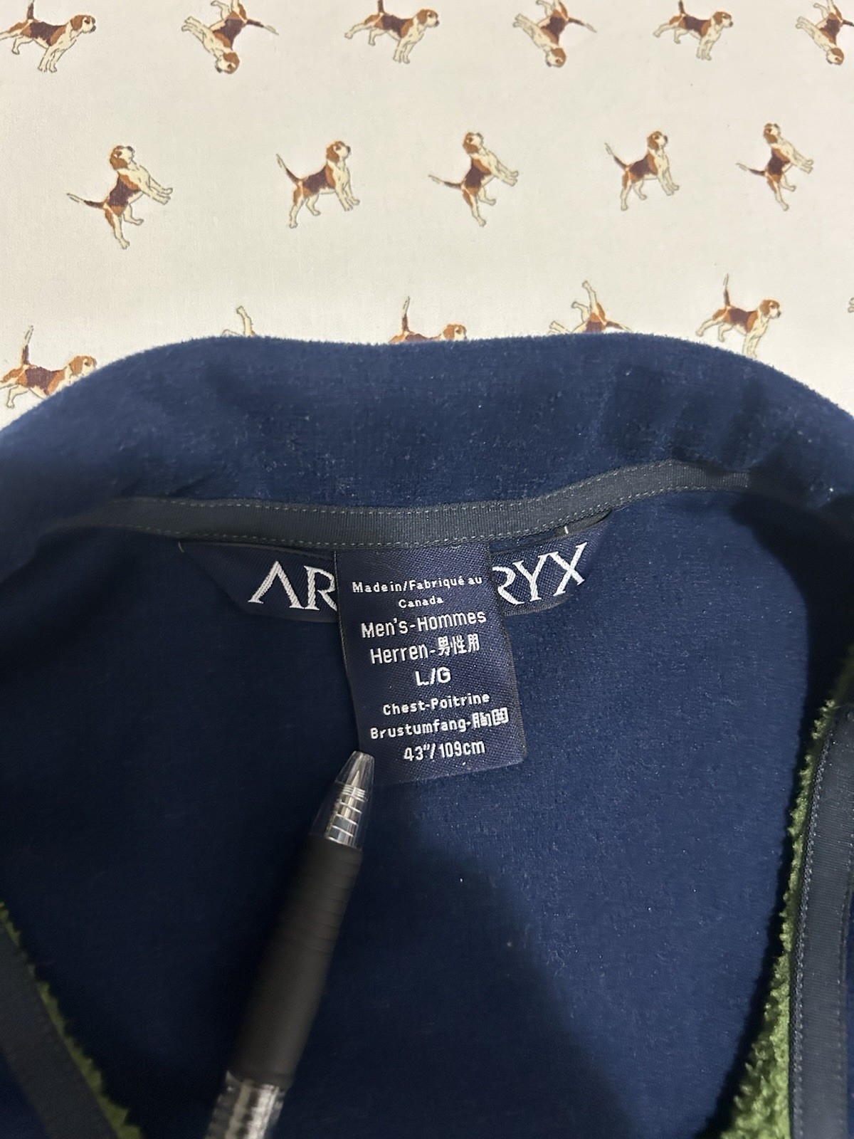 Arc’teryx Green/Blue Polartec 1/4 Zip Fleece Mock Neck Pockets Size L/G