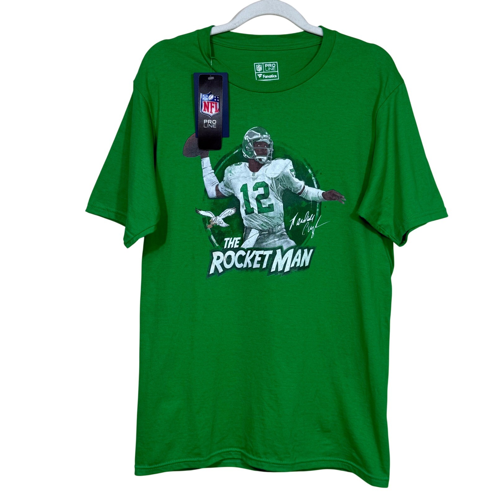 NFL Pro Line Randall Cunningham Rocket Man T-Shirt Kelly Green Mens Small