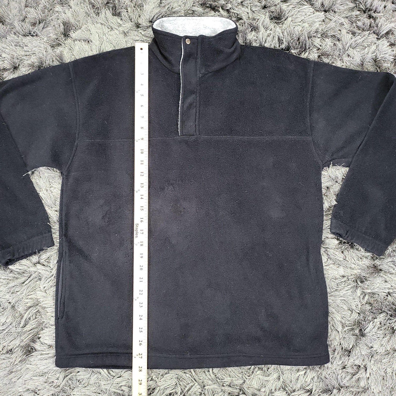 Highland Outfitters Pullover Mens Medium Black 1/4 Zip Pockets Fleece Sweatshirt