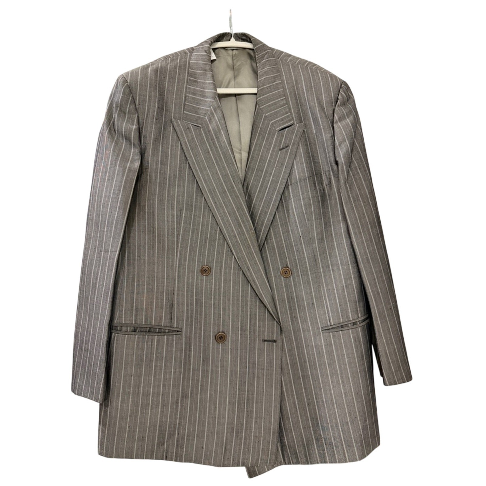 San Remo Italian Double Breasted Tailored Blazer Silk | 46R