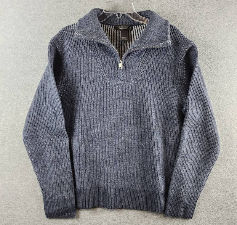 The Men’s Store at Bloomingdale’s Merino Wool Quarter Zip Sweater L Deep Blue