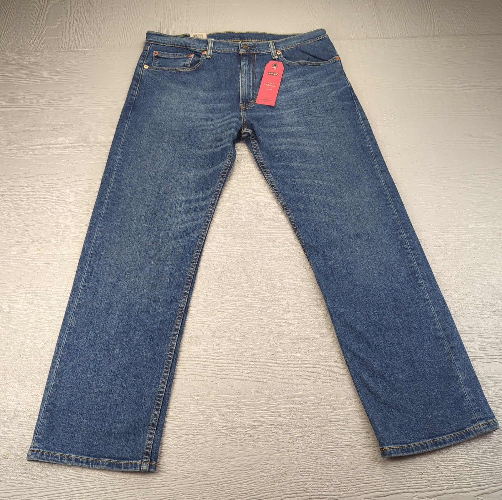 Levi’s 505 Men’s Jeans 36×30 Blue Stretch Denim Regular Fit New