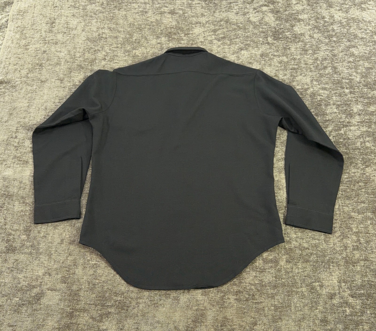 Vintage US Navy Shirt Mens Sz 15 Black Seafarer Sailor Military Anchor Buttons