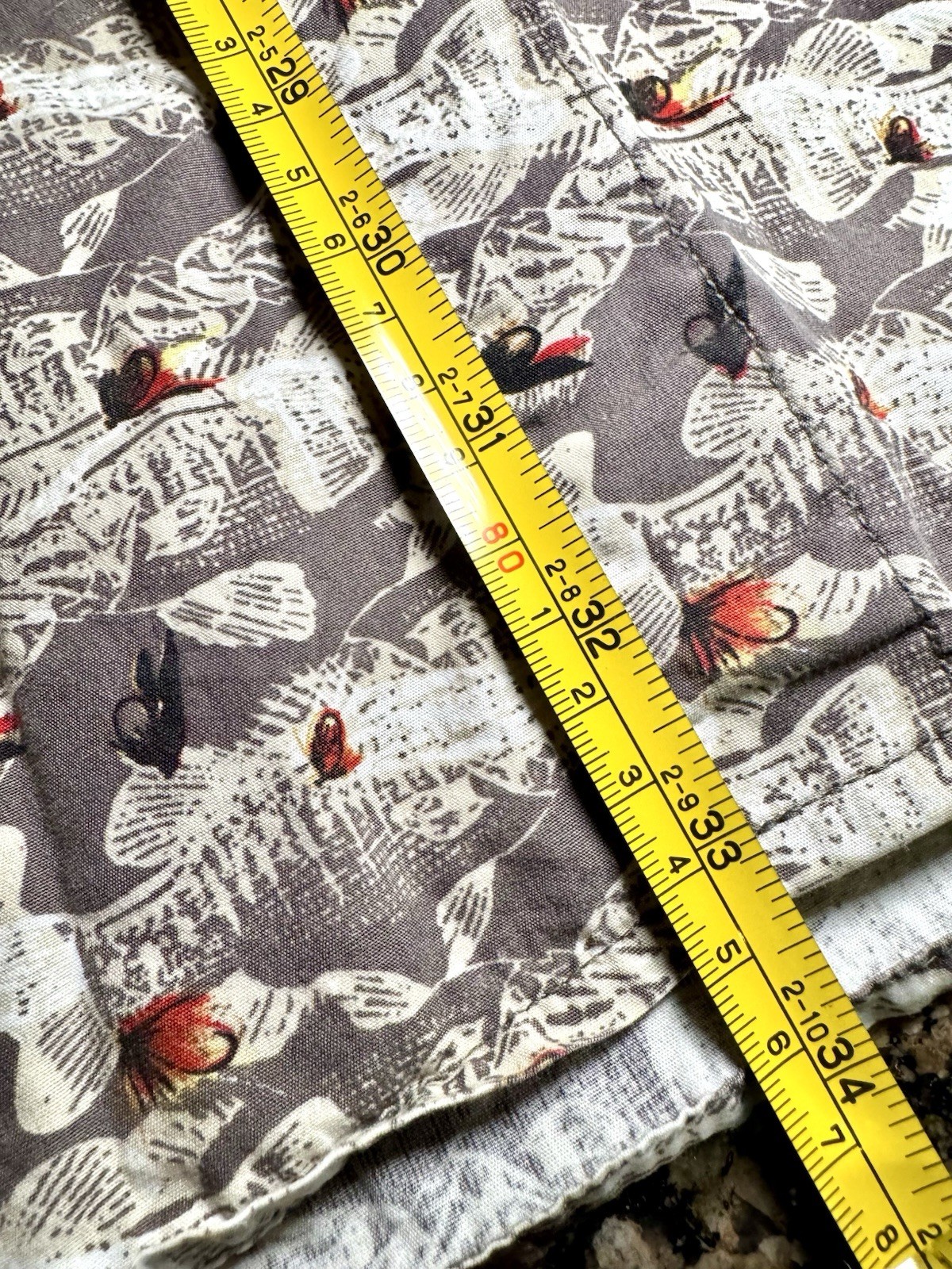 Columbia Men’s Short Sleeve Fishing Camp Fish Cotton Button Shirt Hook Lure XXL