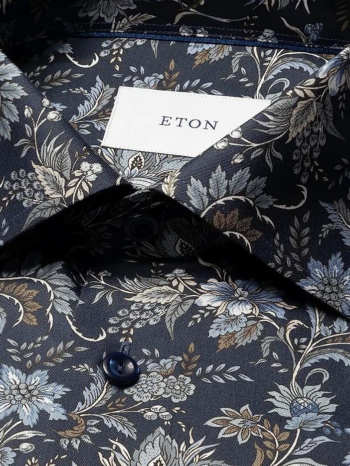 NWT Eton Elegant Slim Fit Organic Cotton Floral shirt US 16.5/ EU42 MSRP $ 340