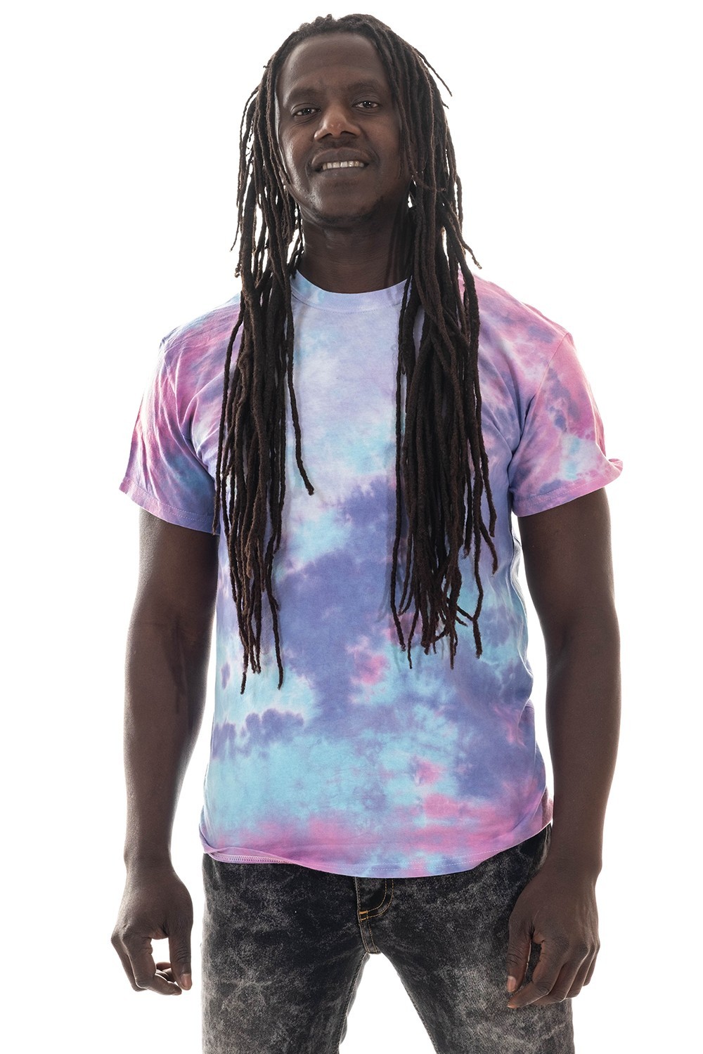 mens tie dye short sleeve shirt purple pink