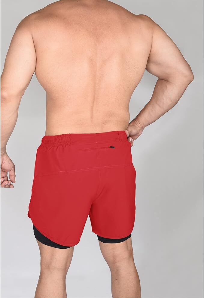 Exxact Sports 2 in 1 Shorts Men – Athletic Shorts with Compression Liner Men