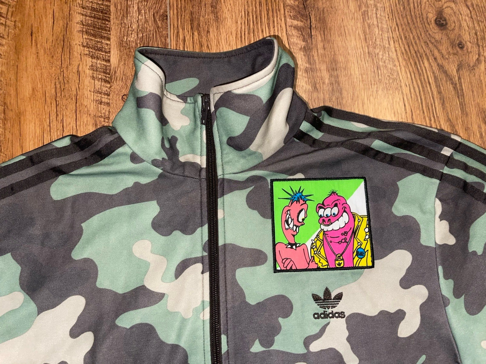 Adidas Originals X Jeremy Scott Green Camouflage Track Trefoil Jacket Sz S/M