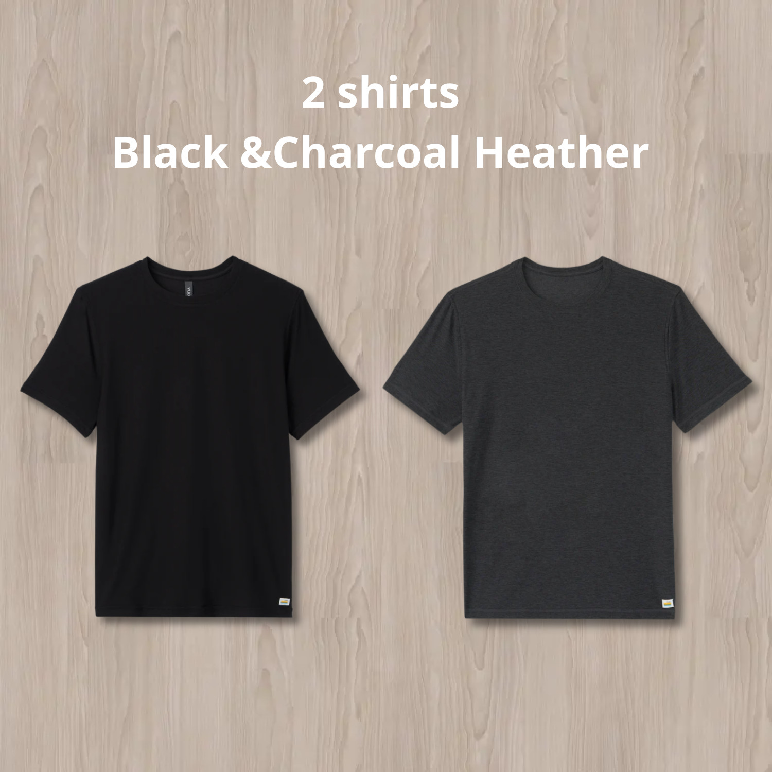 NWT Vuori Men’s Strato Tech Tee – Black & Charcoal Heather – Size M – Sale