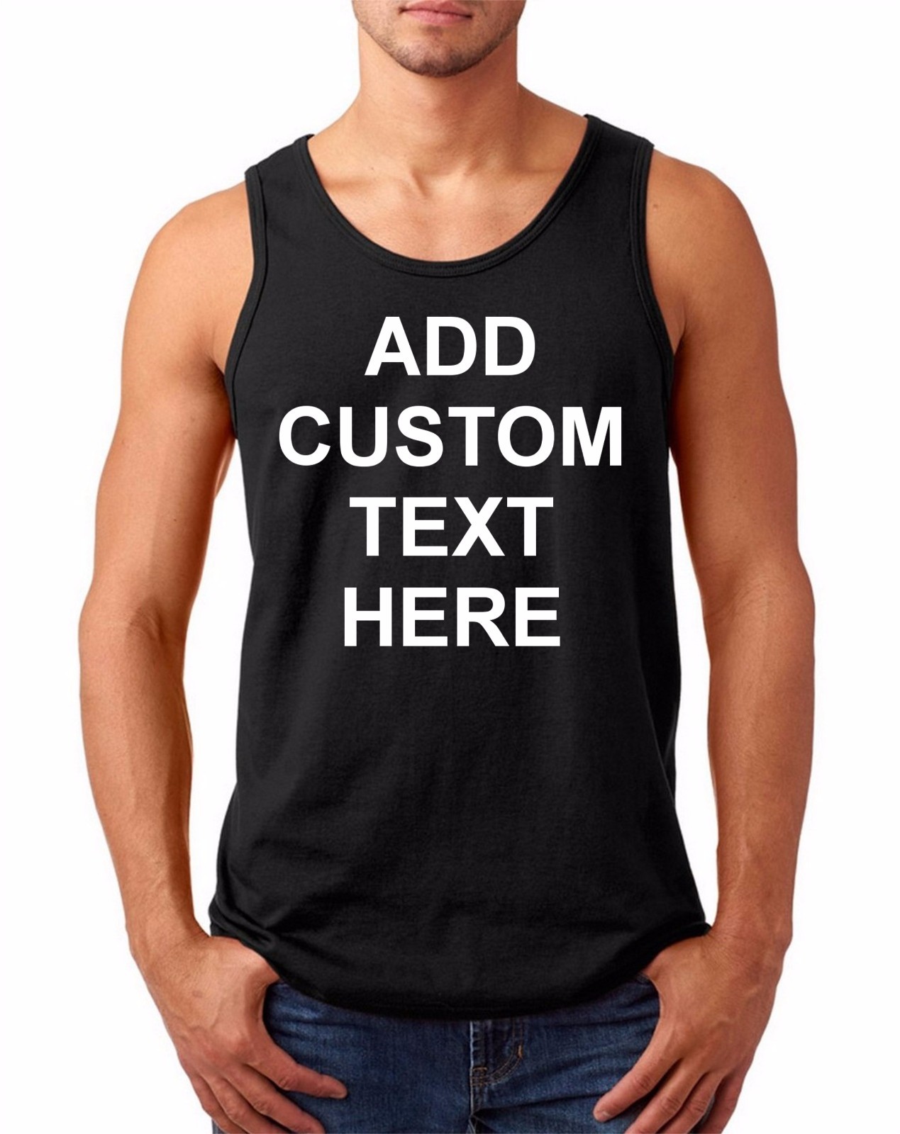 Mens Tank Top Custom Personalized Shirts Your Own Text Business Name Gift Shirt