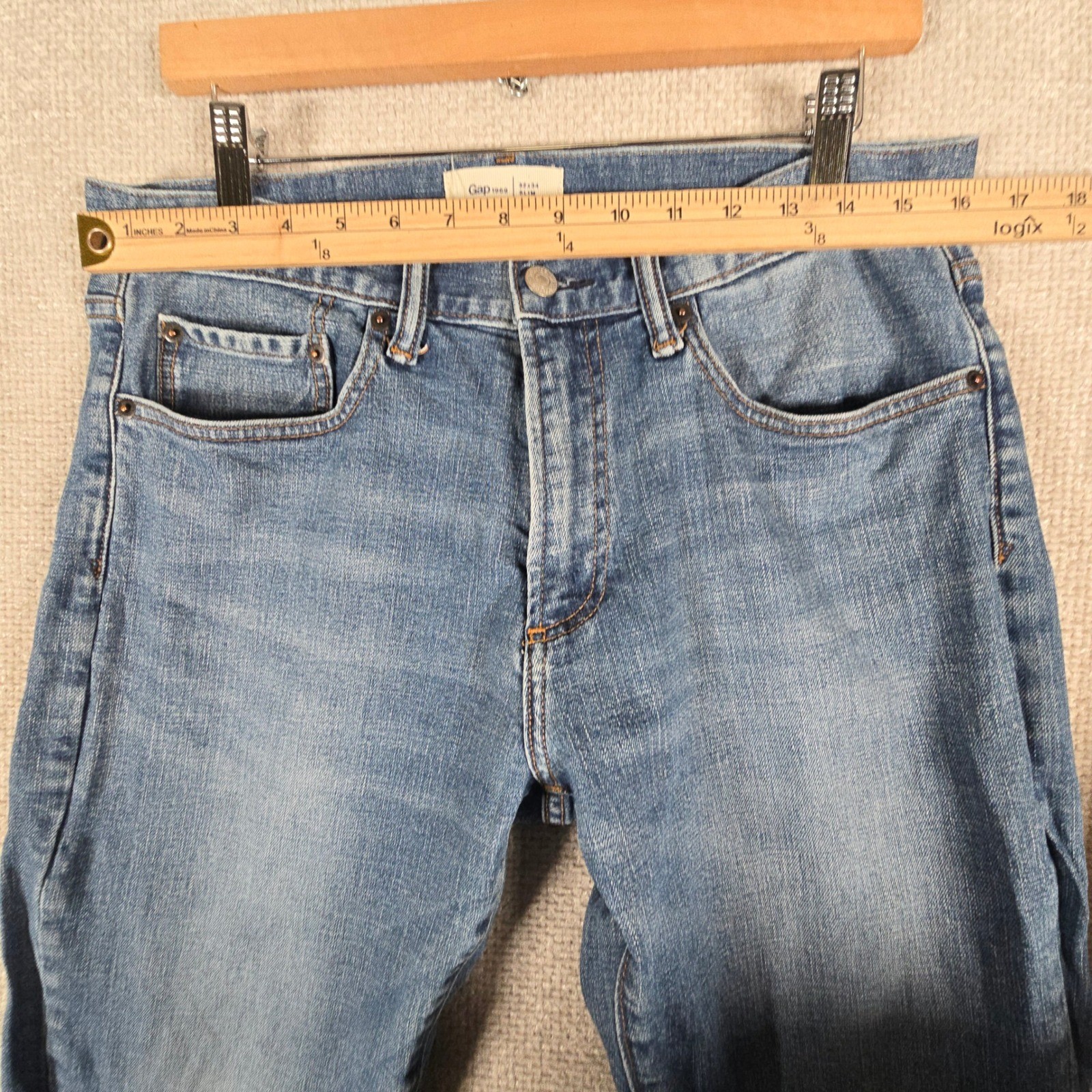 Gap 1969 Slim Fit Mens Blue Denim Jeans 32×34 Medium Wash RN54023