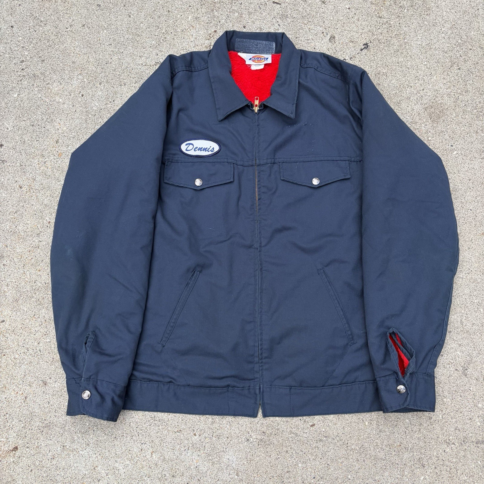 Vintage Dickies Blanket Lined Work Jacket 42/44 Long Navy Dennis USA