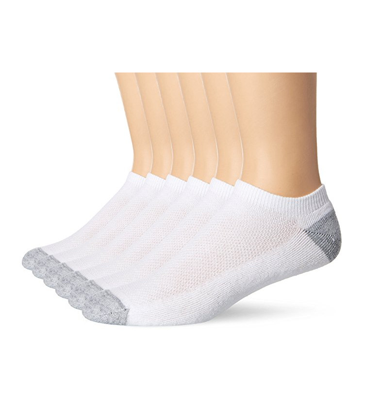 Hanes Men’s 6 Pack Classics No Show Socks Sock Size:10-13/Shoe Size:6-12 White