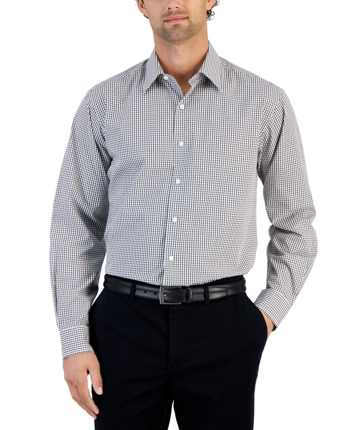 Club Room Dress Shirt Men’s Small Harbor Mist Long Sleeve Regular-Fit UPS749