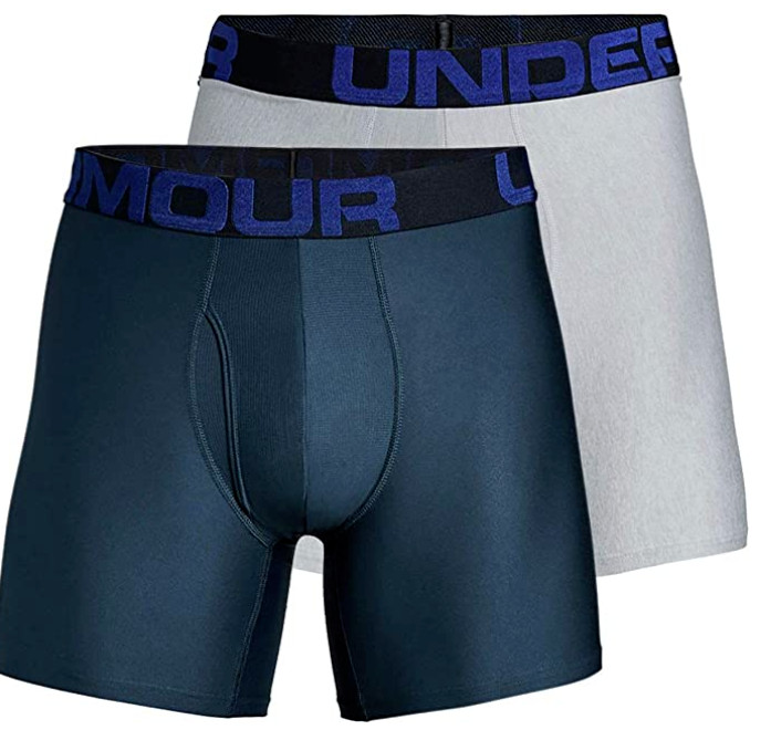 Under Armour Tech 6in Underwear 2-Pack Men’s Academy/Mod&Gray Heather M