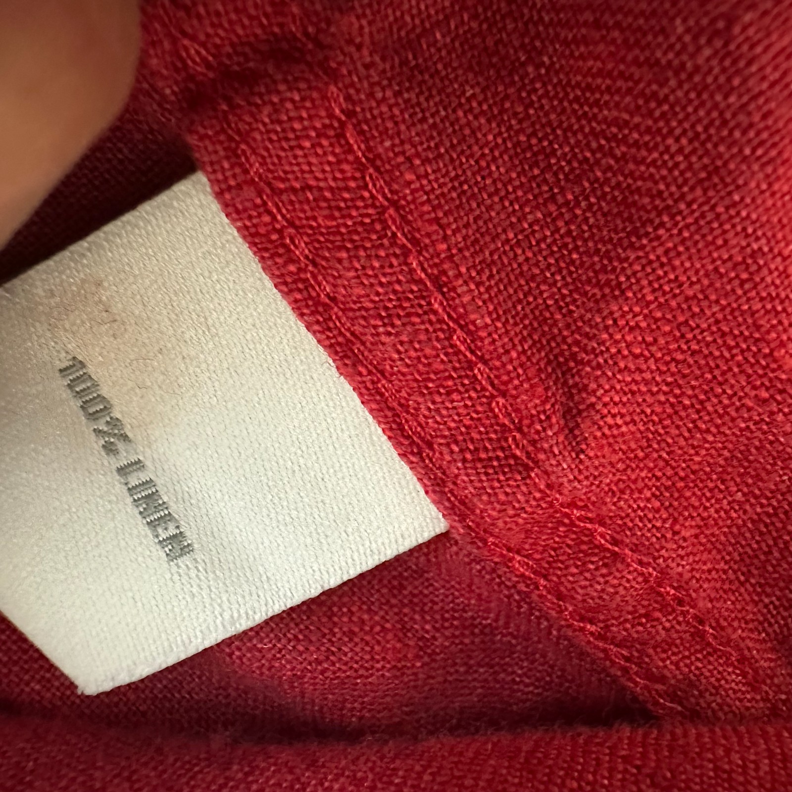 Murano Baird Mcnutt Linen Cutaway Shirt Red Short Sleeve Button Up Mens L Read