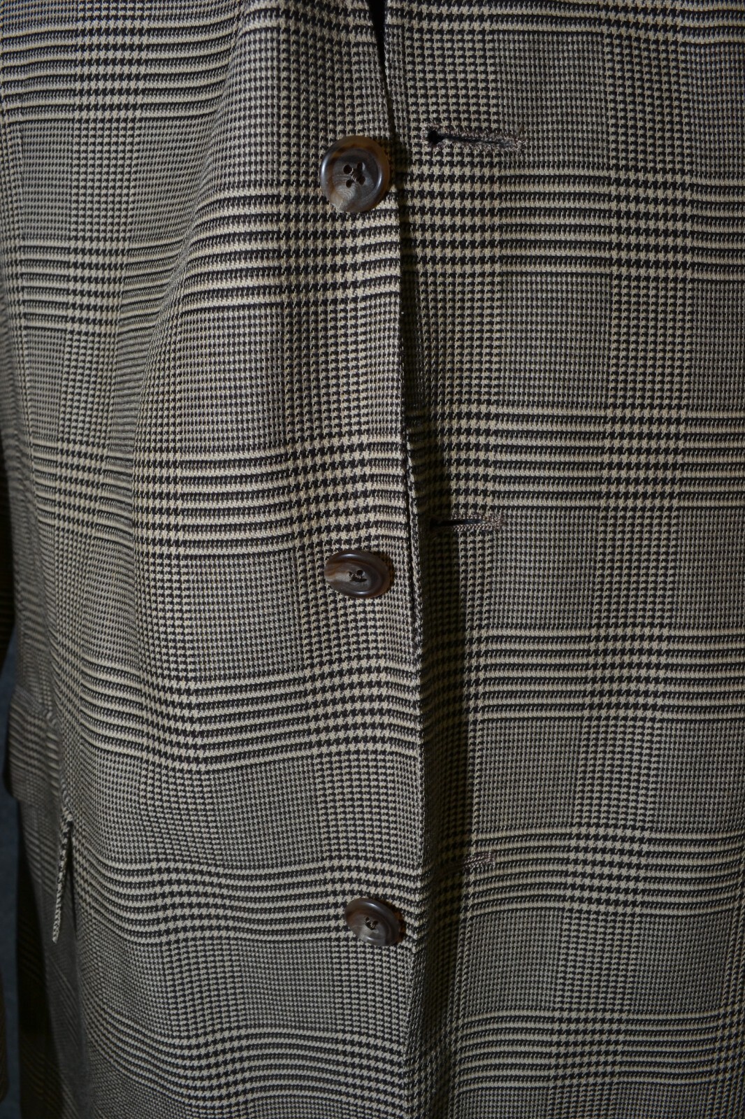 VTG Polo Ralph Lauren Blazer Men 42L Brown Glen Plaid Houndstooth Sport Coat USA