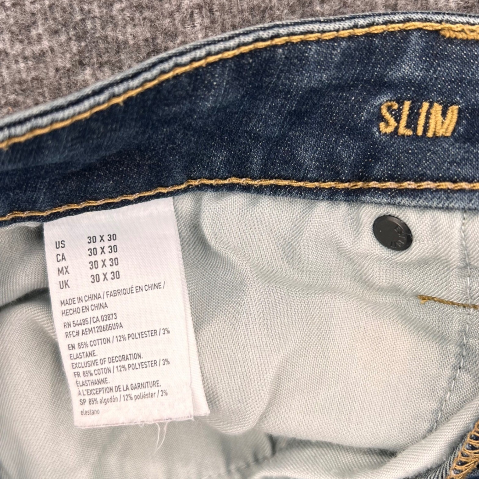 American Eagle Outfitters Mens Extreme Flex Slim Jeans Dark Wash Blue Denim