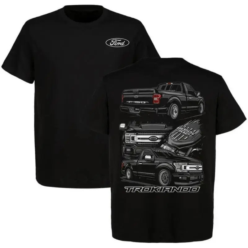 Custom Pickup Truck Graphic Tee 100% Cotton Vintage Ford F-150 Trokiando