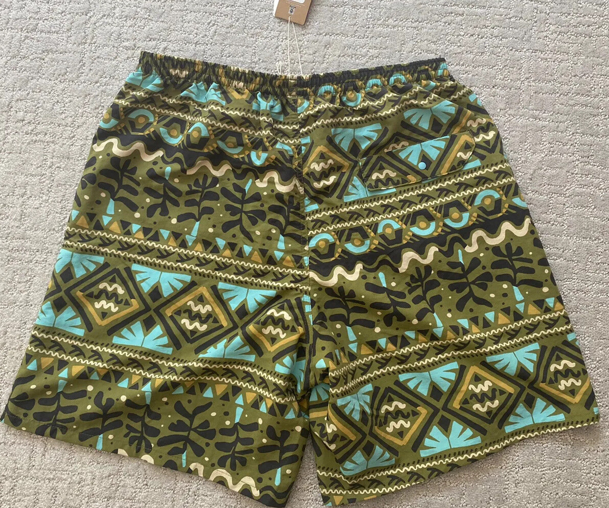 Patagonia Mens Baggies Longs 7″ Shorts-Size Small Mangrove Tiki: Palo Green-NWT