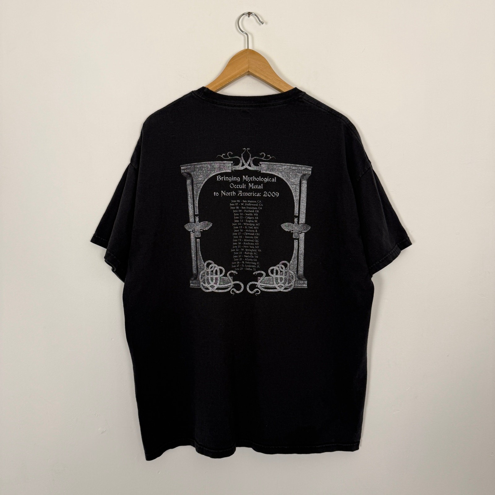Vintage Y2K Absu Death Black Metal Band Tour Concert Tee Shirt XL Streetwear