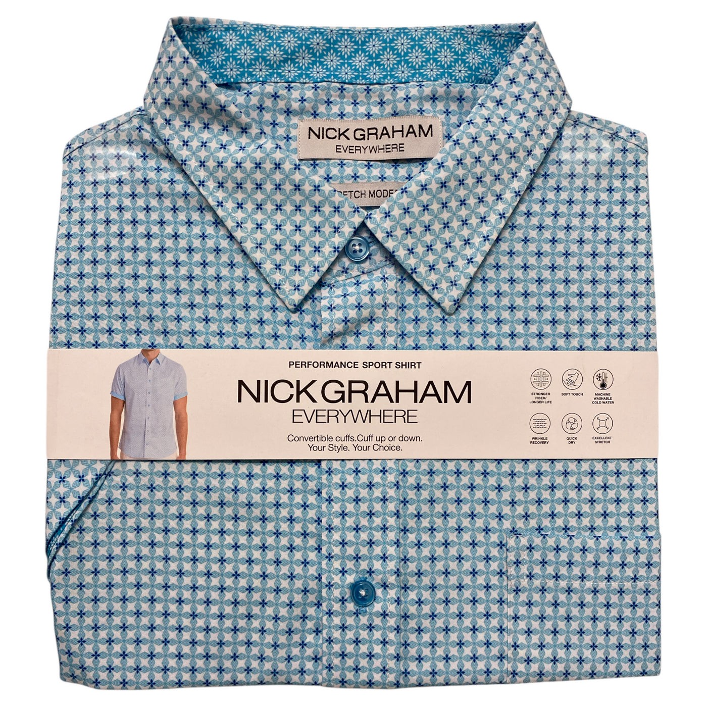 Nick Graham Men’s Everywhere Performance Short Sleeve Sport Shirt – Size: 2XL