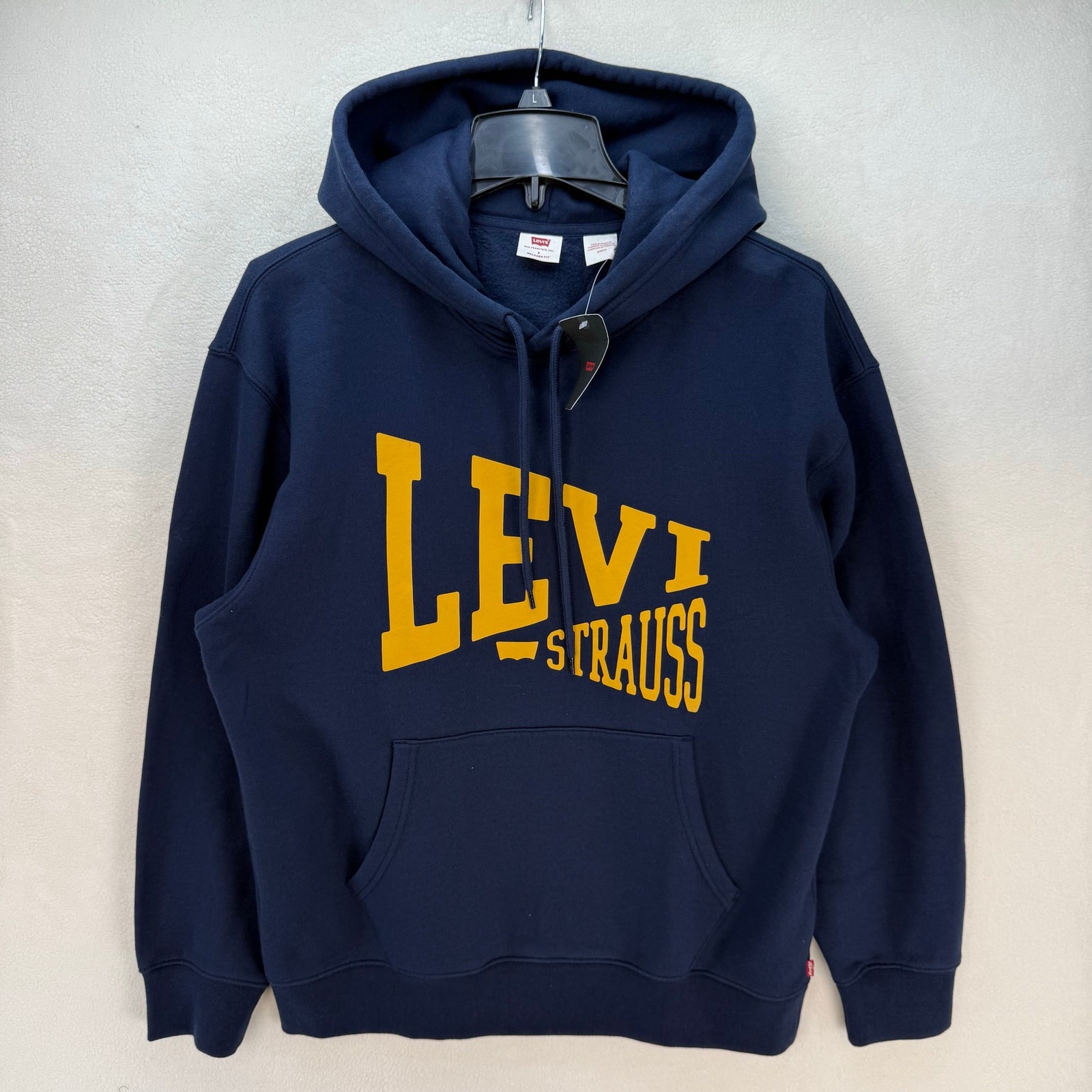 LEVI’S MEN’S S BLUE FLEECE HOODIE SIMPLICITY STYLE WARM SOFT
