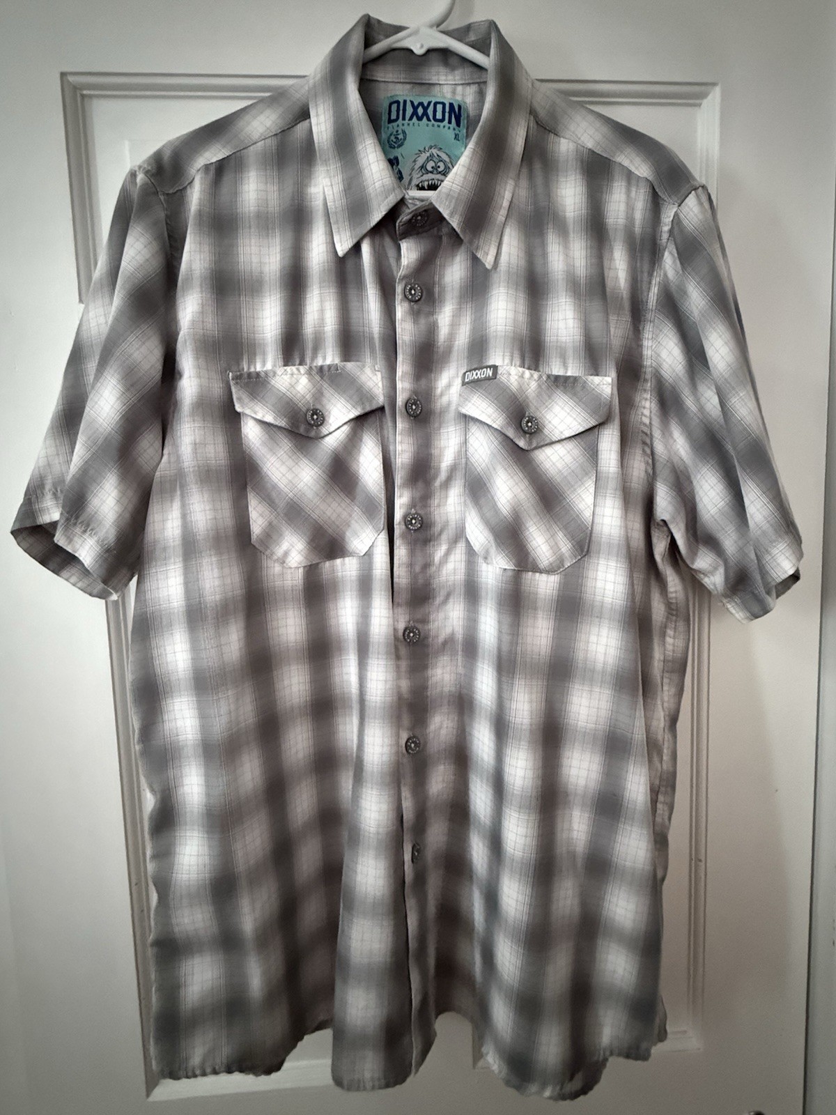 DIXXON Alpine 5 yr Anniversary Bamboo Plaid – Mens Size XL Gray & White