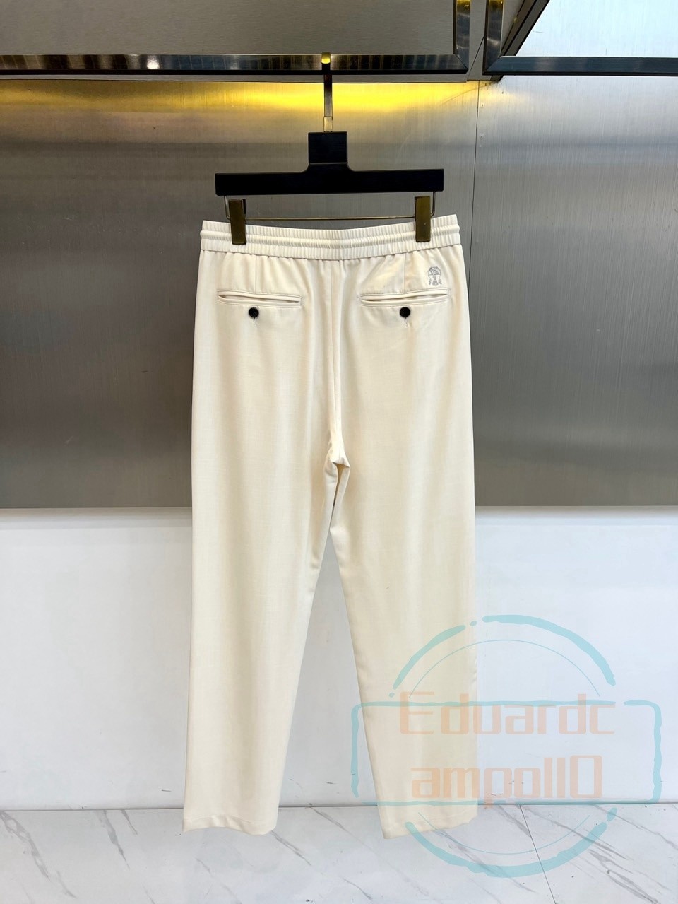 Brunello Cucinelli Men’s Classic Cotton Casual Breathable Trousers/Pants Beige