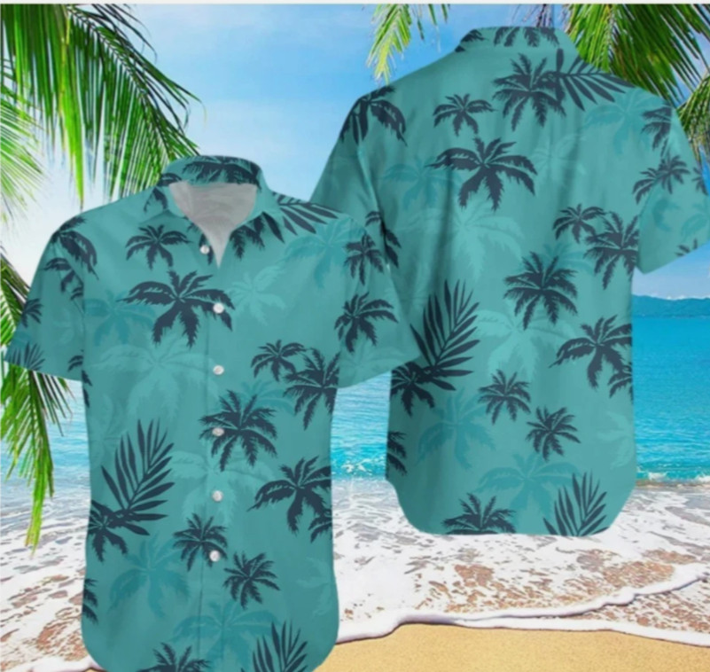 Men’s Hawaiian Shirt Tropical Palm Tree Aloha Beach Button Up Summer Casual