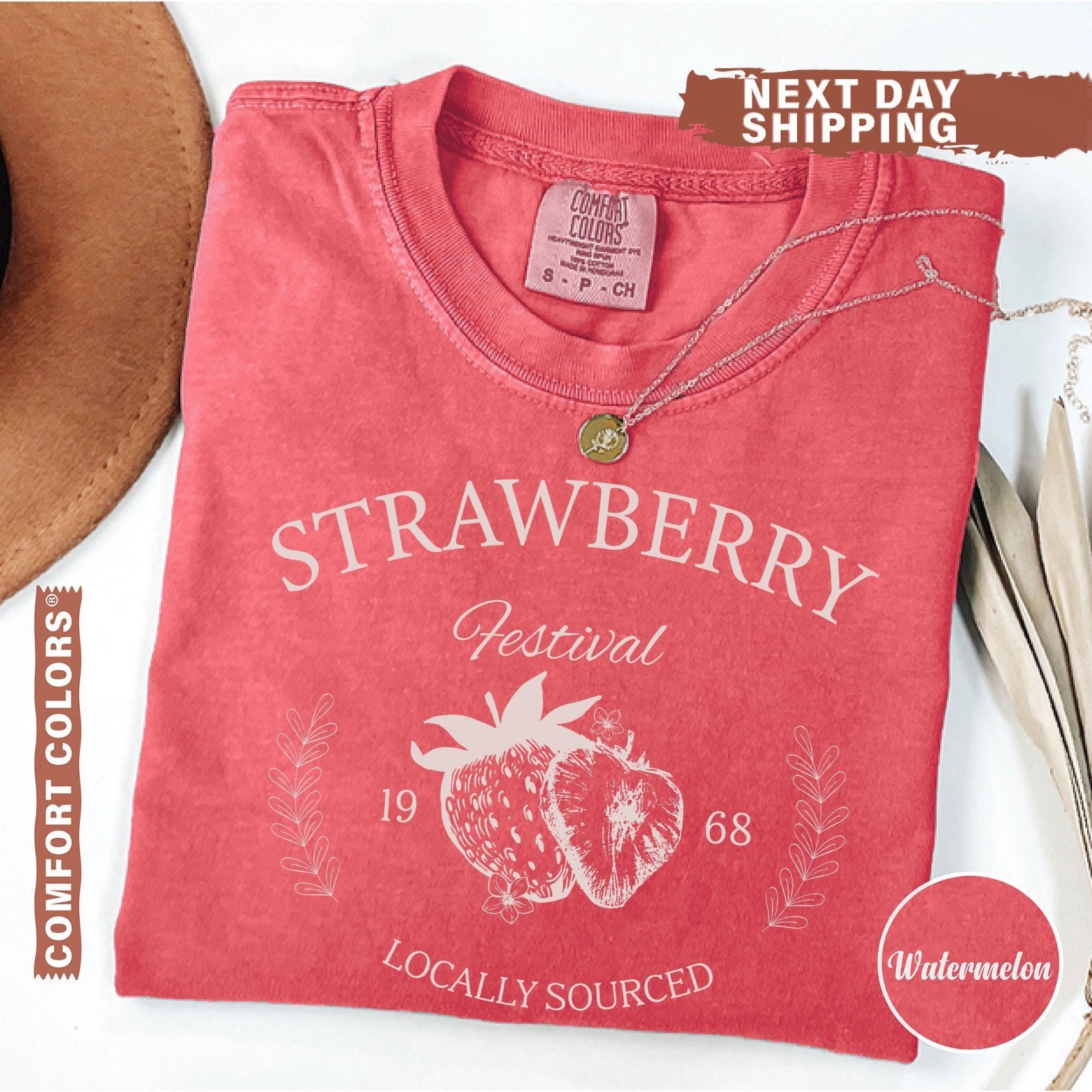 Strawberry Comfort Colors Shirt Vintage Cottagecore Cute Fruit Graphic Tee Gift