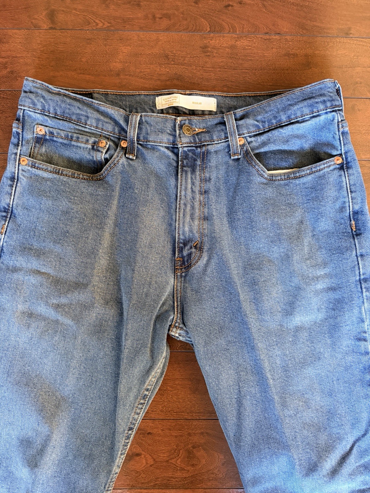 Signature by Levi Strauss Gold Label Regular Fit Jeans Blue Denim Men’s 34×34