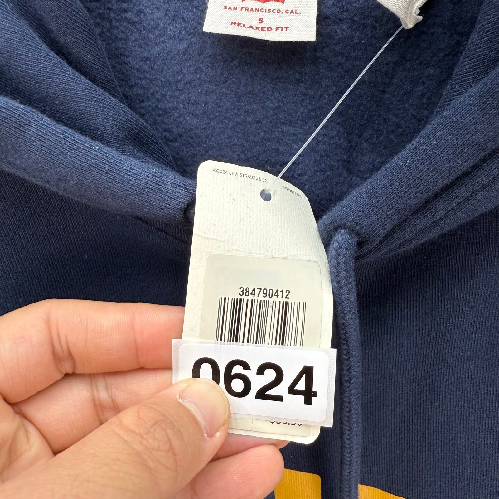 LEVI’S MEN’S S BLUE FLEECE HOODIE SIMPLICITY STYLE WARM SOFT