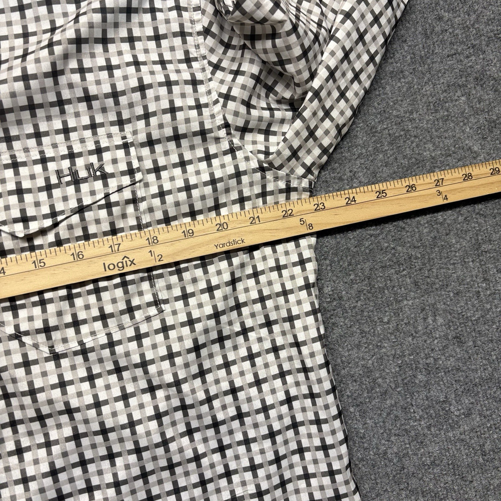 Huk Mens Tide Point Long Sleeve Shirt Sz M Plaid Performance Fishing Vented