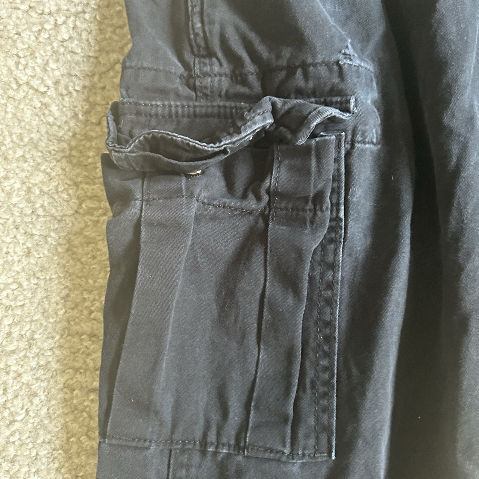 Aéropostale Men’s Black Cargo Jogger Pants Size S Waist Cotton Drawstring