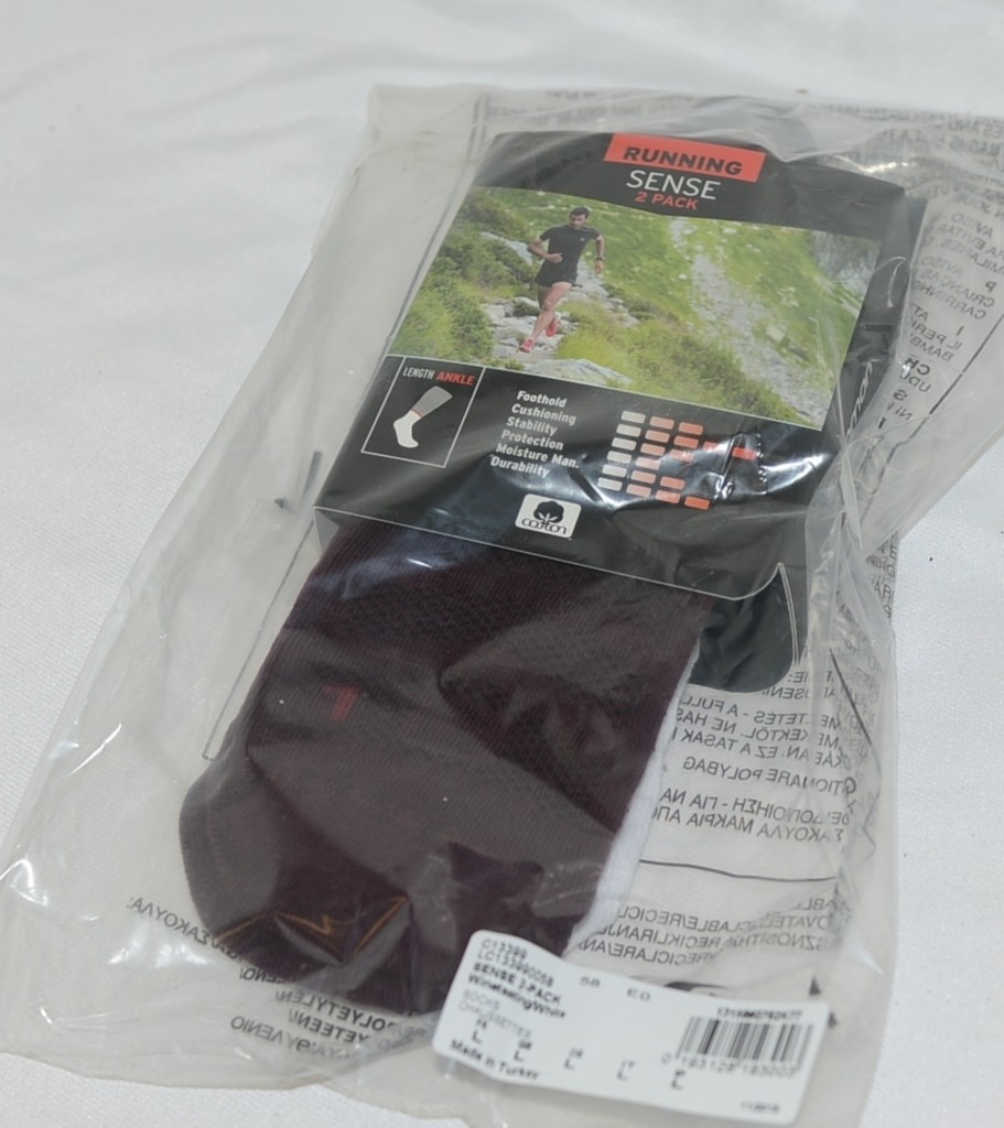 Salomon Running Sense 2 Pack Large Men’s 8.5 to 11 White and Marron Ankle Sock