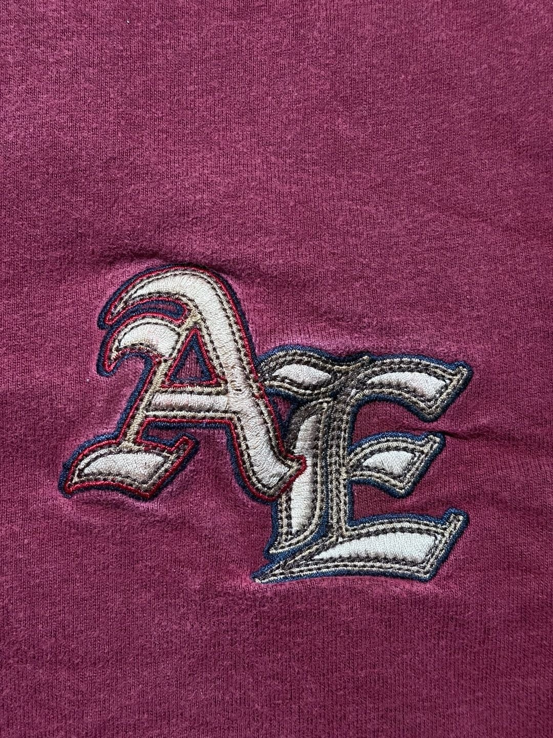 American Eagle Outfitters Men’s Long Sleeve Henley Shirt Embroidered AE Logo