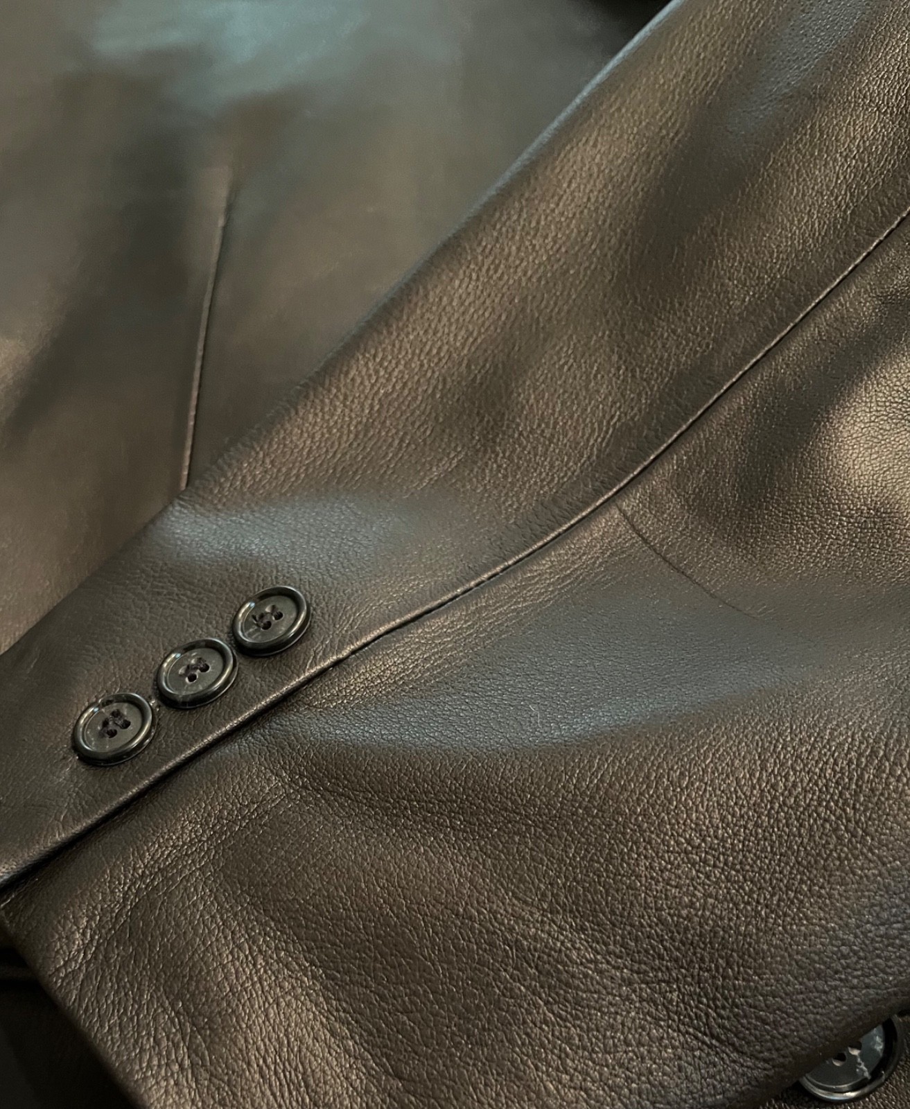 Ralph Ralph Lauren black leather blazer, jacket see measurements nwot 3 button