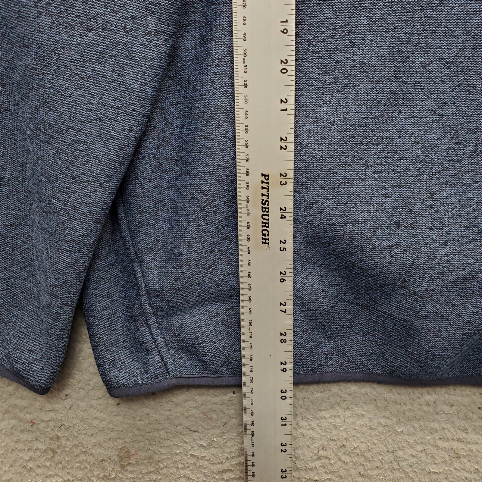 Eddie Bauer Fleece Knit Sweater Mens XL Blue Long Sleeve Quarter Snap EB008606