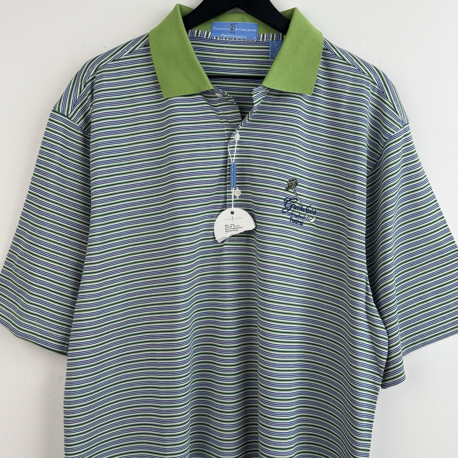 Fairway & Greene Polo Shirt Mens XL Green Greenbrier Festival Sam Snead NWT