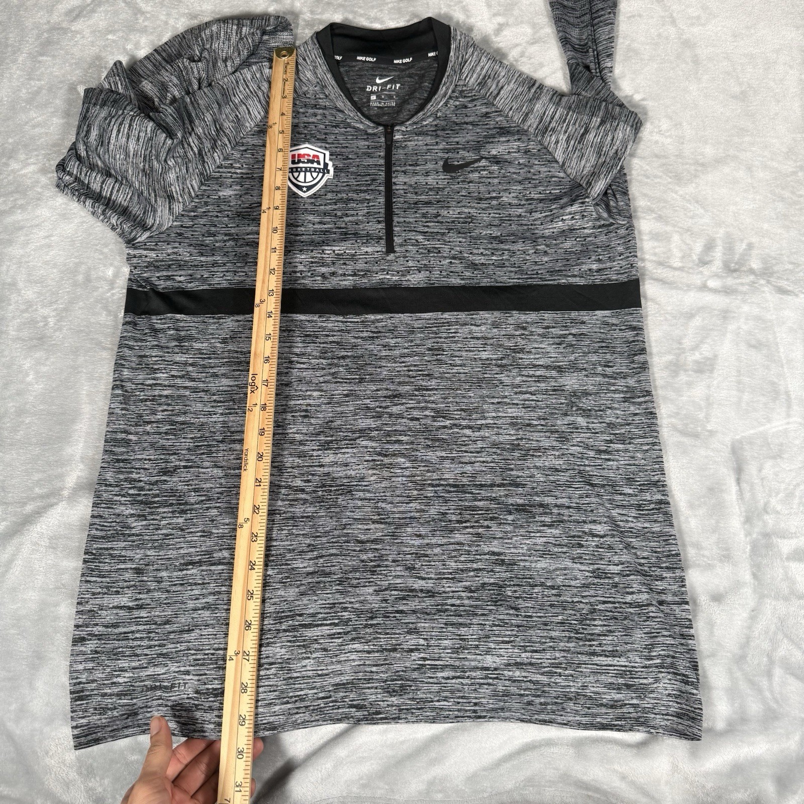 Nike Team USA Basketball 1/4 Zip Pullover Mens L Athletic Sports Gray