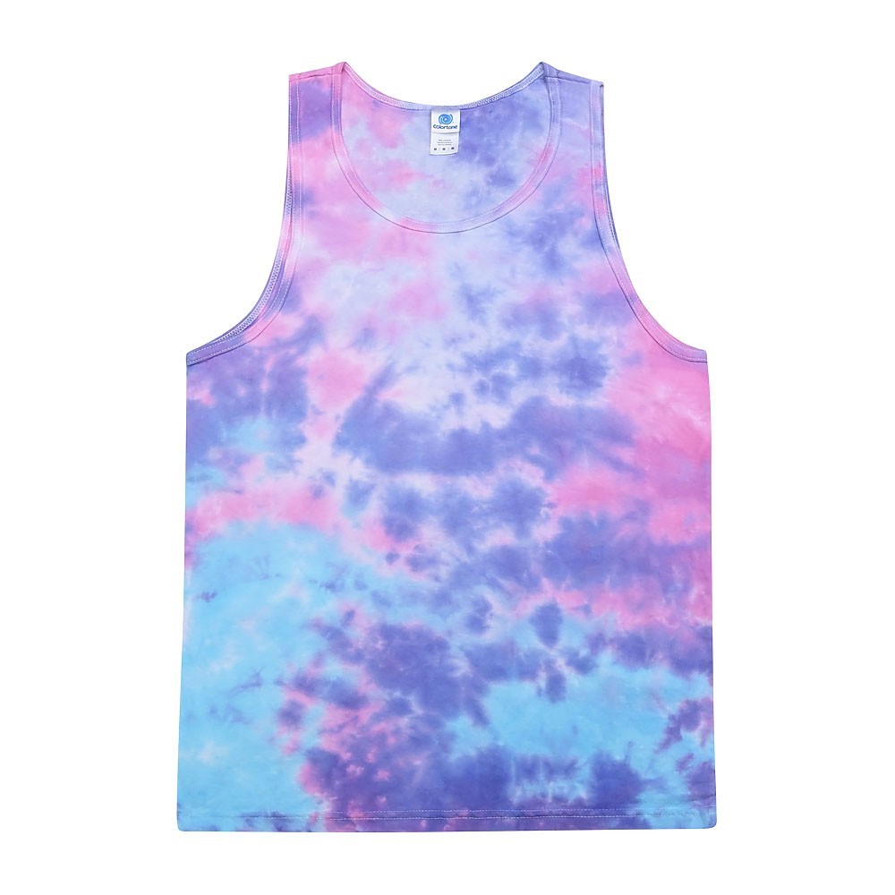 Multi-Color Tie Dye Tank Tops Sleeveless T-Shirts Adult S to XXXL Cotton