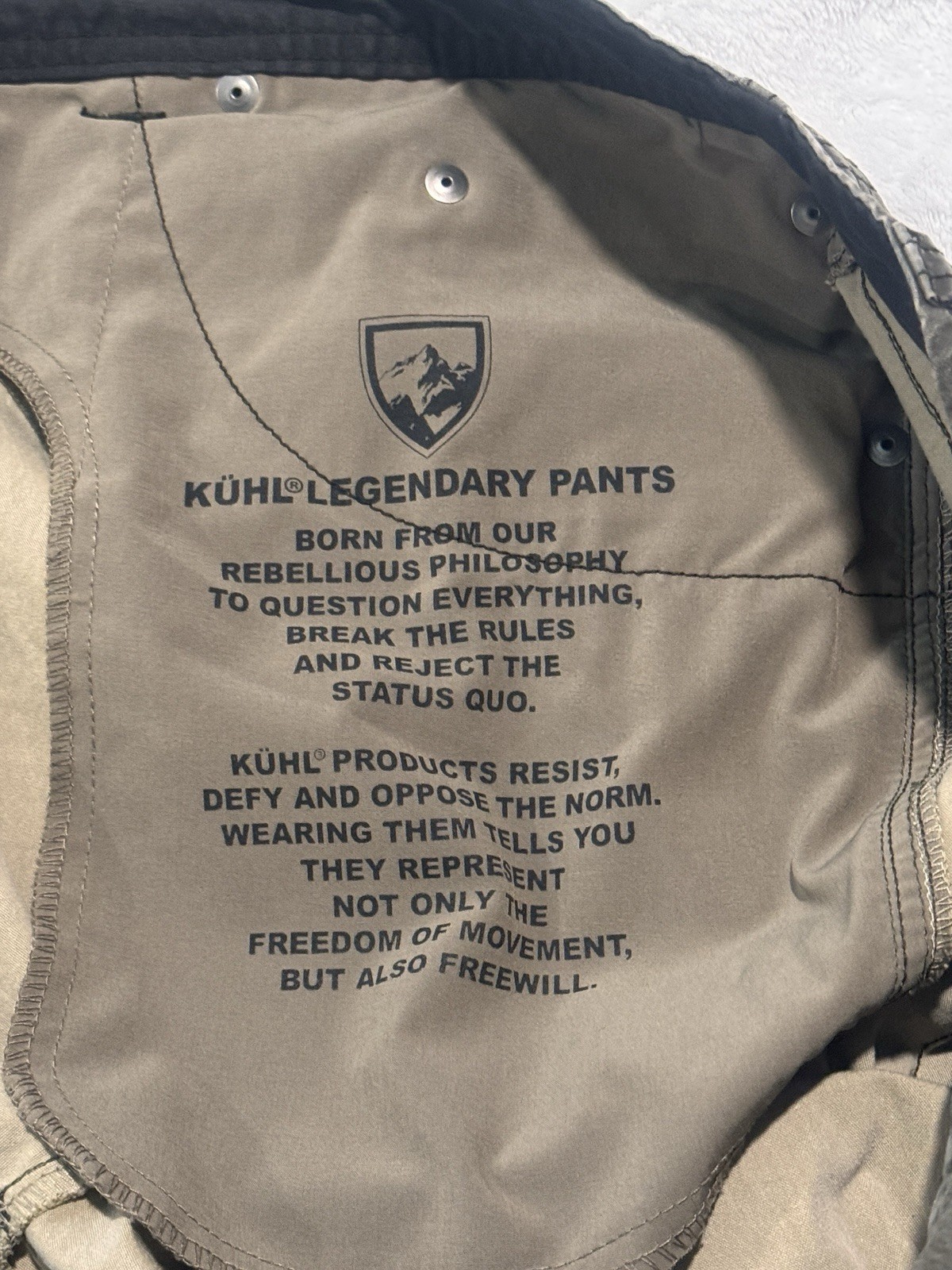 Kühl Revolvr Mens Pants In beige/taupe color Vintage patina dye model 42×30.