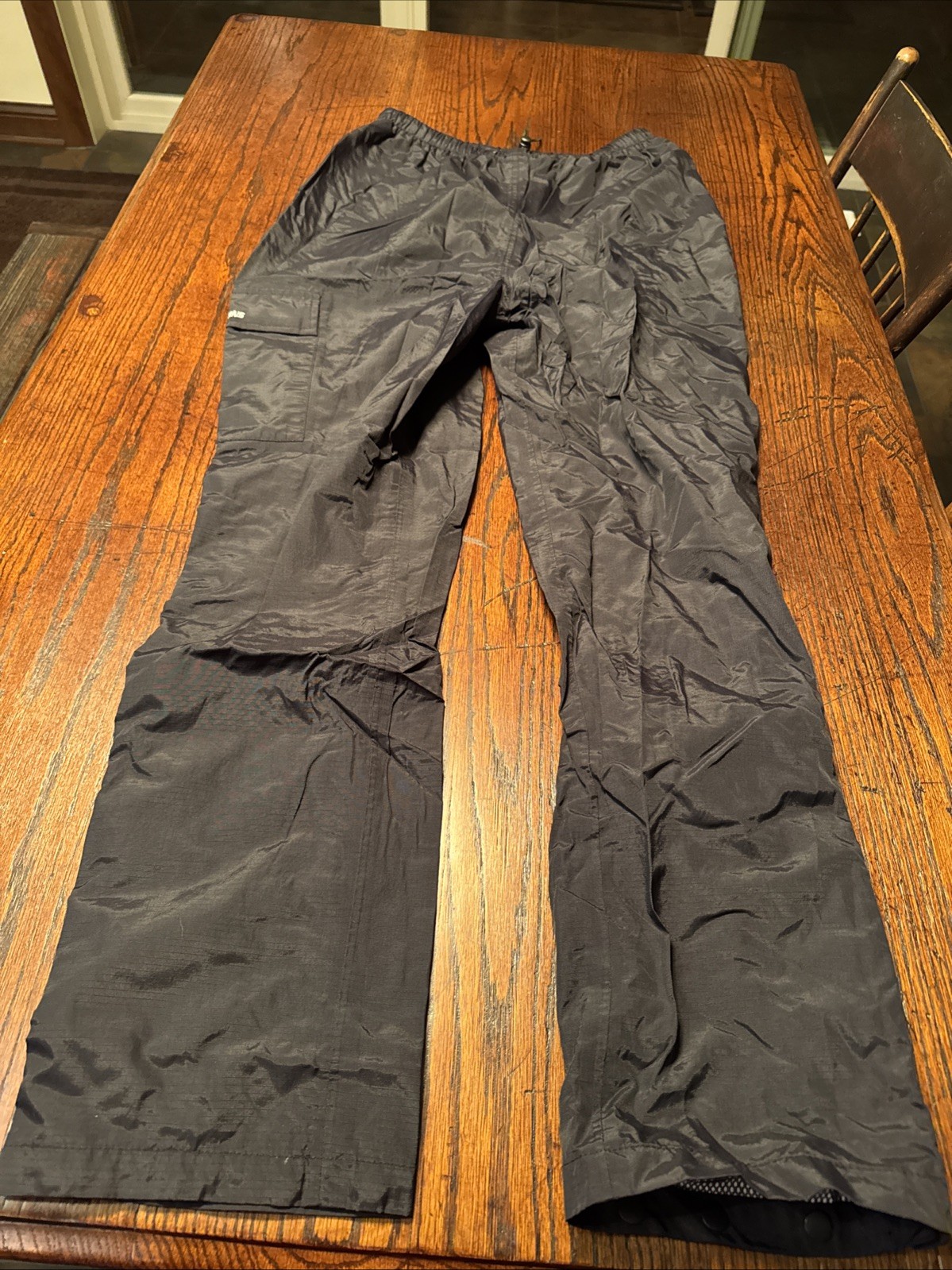 Stearns Dry Wear Rain Pants Mens Medium Black Waterproof Nylon Ankle Snap Lined