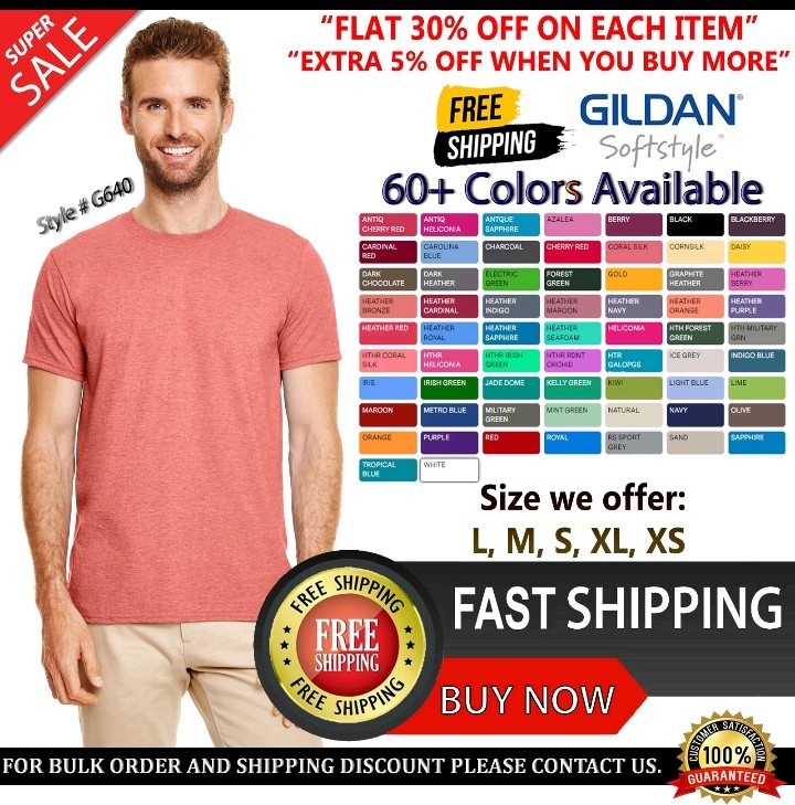 Gildan Short Sleeve Adult T-Shirt ALL SIZES AVAILABLE COLORS ALSO AVAILABLE NEW
